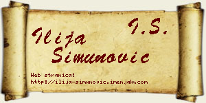 Ilija Simunović vizit kartica